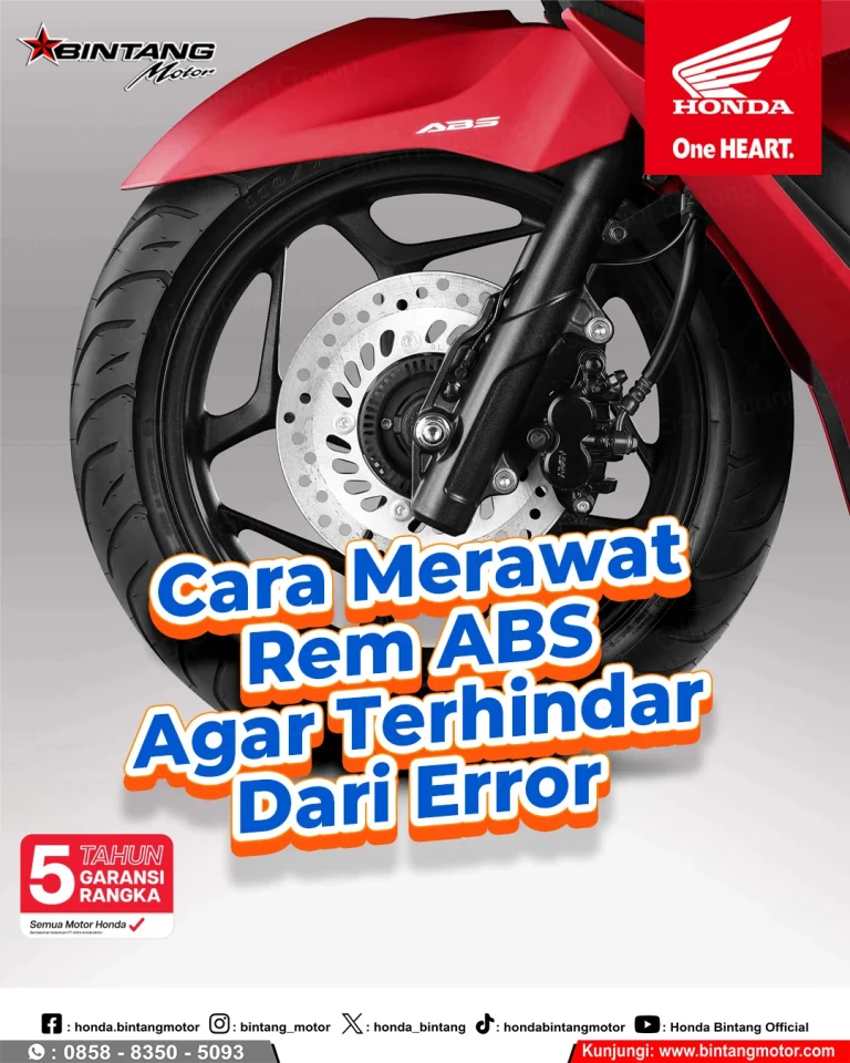 Cara Merawat Rem ABS Motor Honda Agar Terhindar dari Error