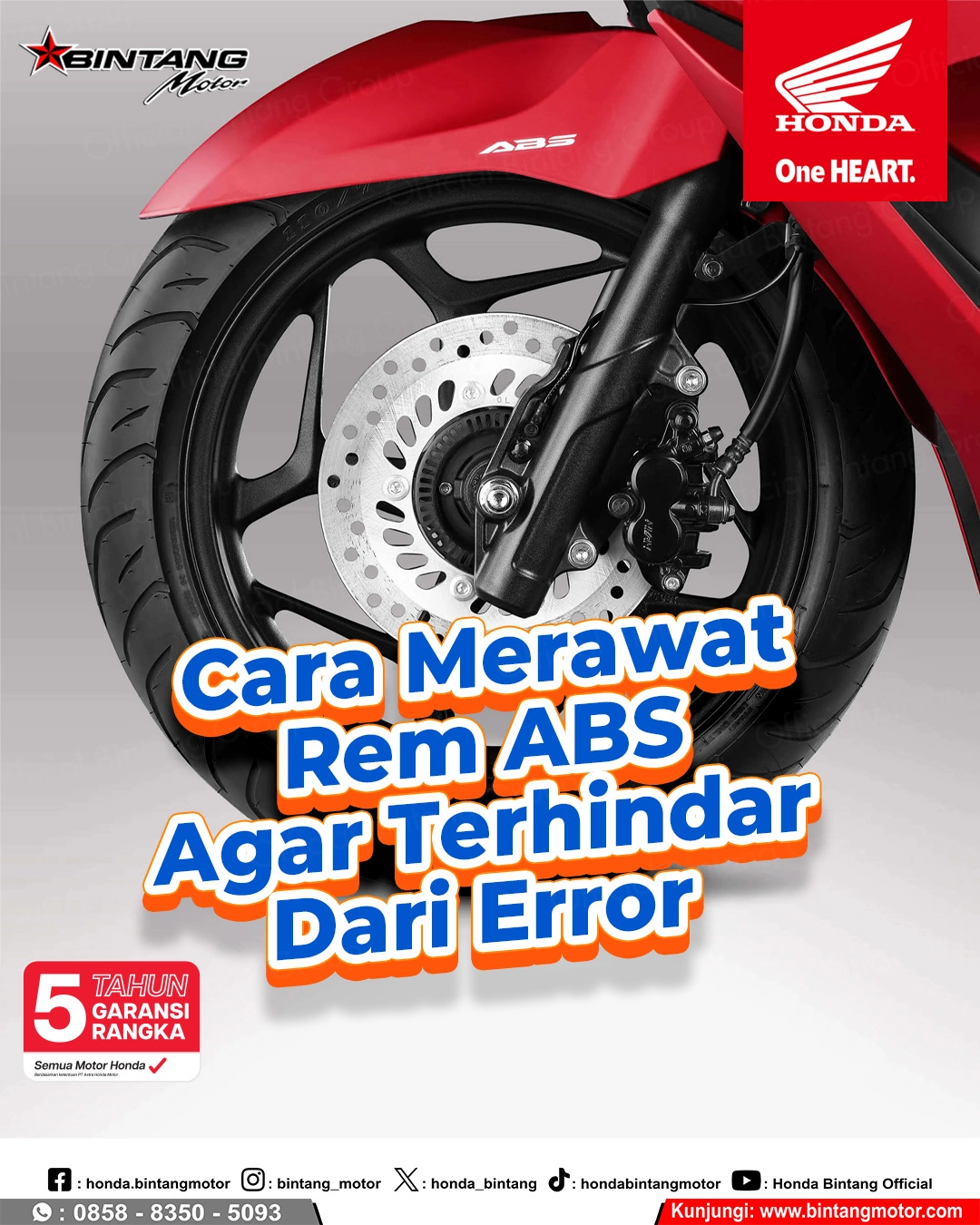 Cara Merawat Rem ABS Motor Honda Agar Terhindar dari Error